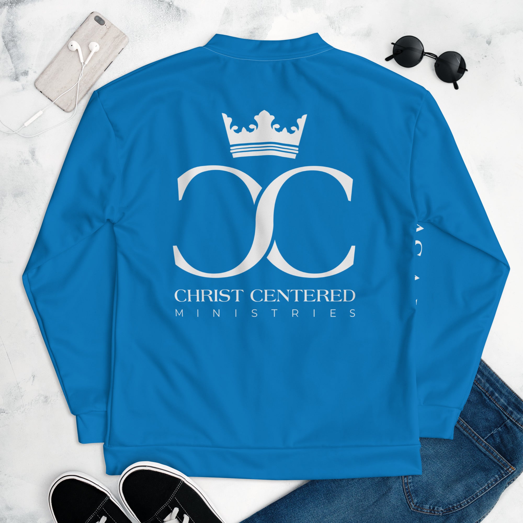 Christ Centered Ministries (Blue) - Unisex Bomber Jacket