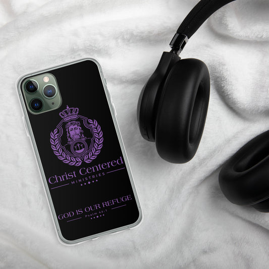 Psalm 46:1 "God Is Our Refuge" Purple (CCM) - Clear Case for iPhone®