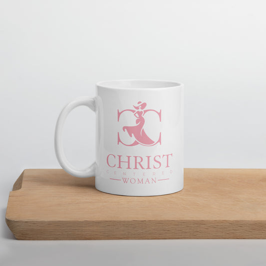 Christ Centered Woman (Pink) - White glossy mug