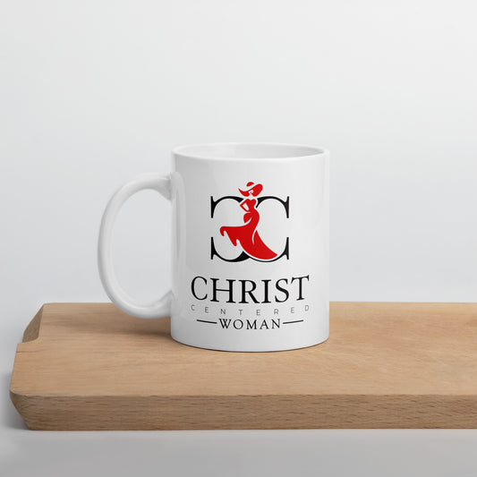 Christ Centered Woman (Red) - White glossy mug