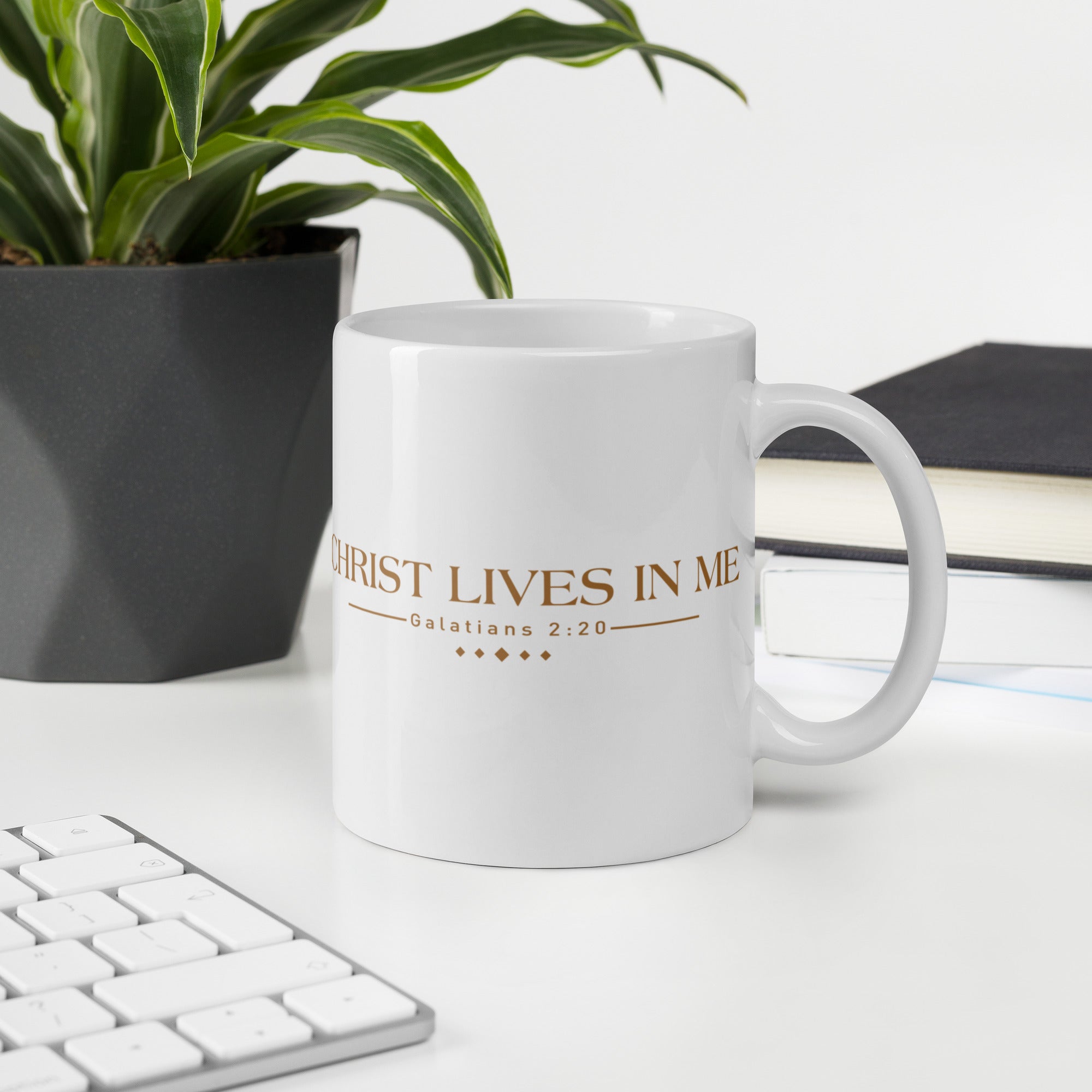 Christ Centered Man (Tan) - White glossy mug