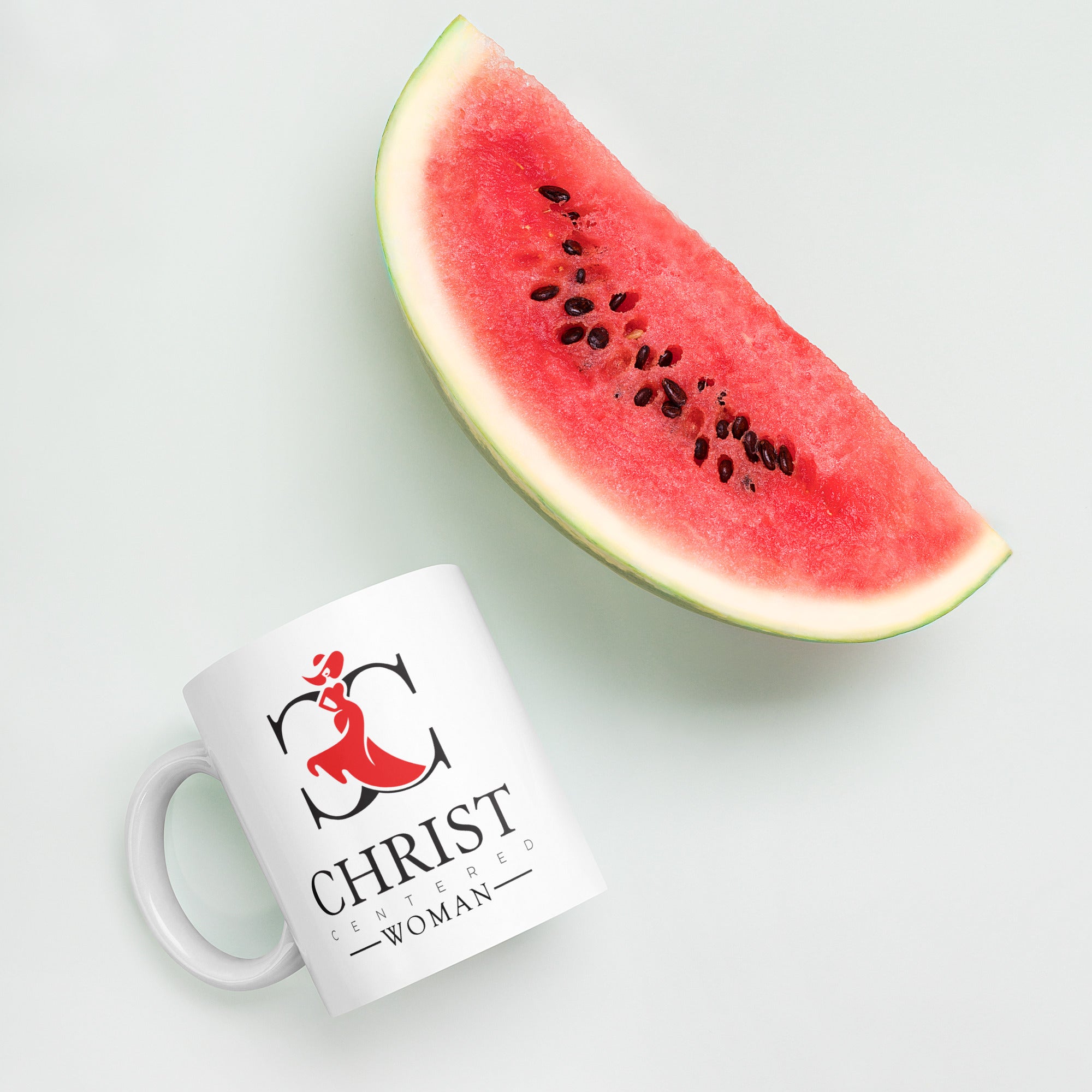 Christ Centered Woman (Red) - White glossy mug